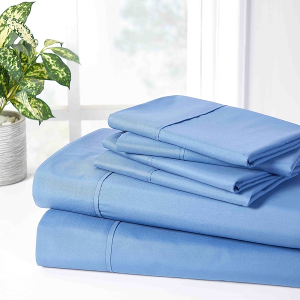 2000 Count 6-Piece Bamboo Sheet Set - Full - Ocean Blue